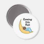 Afrikanischer amerikanischer Junge auf dem Mondfal Magnet (Vorderseite/Rückseite)