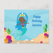 Afrikanischer amerikanischer Meerjungfrau Custom K Postkarte (Vorderseite)