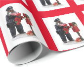 Afrikanischer amerikanischer Postbote hilft Kinder Geschenkpapier (Rolleneckpunkt)