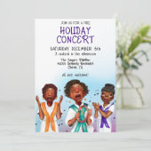 Afrikanischer Amerikanischer Sängerurlaub Einladung (Stehend Vorderseite)