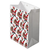 Afrikanischer amerikanischer Santa Claus Merry Chr Mittlere Geschenktüte (Vorderseite Schrägansicht)