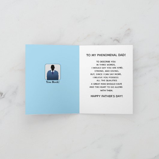 Afrikanischer amerikanischer Vater Vatertag Anzug Karte (Innenseite)