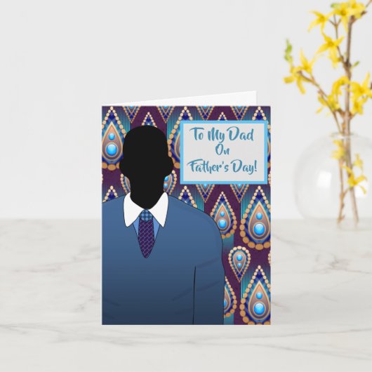 Afrikanischer amerikanischer Vater Vatertag Anzug Karte (Gelbe Blume)