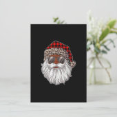 Afrikanischer amerikanischer Weihnachtsmann Black Einladung (Stehend Vorderseite)