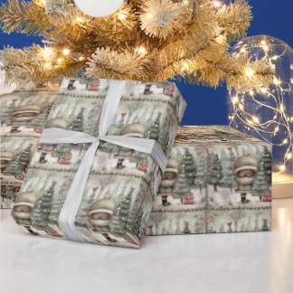 Afrikanischer amerikanischer Weihnachtsmann - froh Geschenkpapier