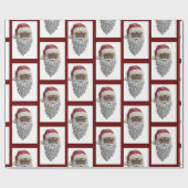 Afrikanischer amerikanischer Weihnachtsmann Weihna Geschenkpapier (Flach)