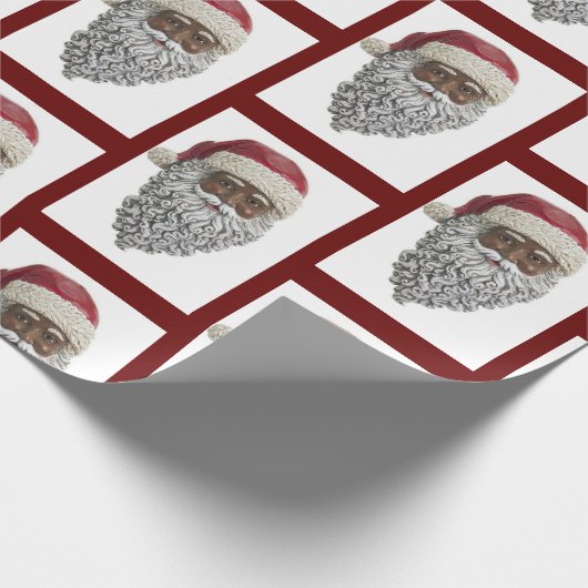 Afrikanischer amerikanischer Weihnachtsmann Weihna Geschenkpapier (Ecke)
