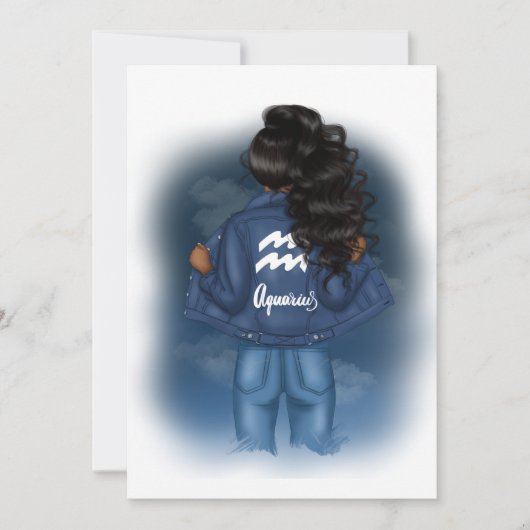 Afrikanischer Aquarius Zodiac Sign Birthday Einladung (Vorderseite)