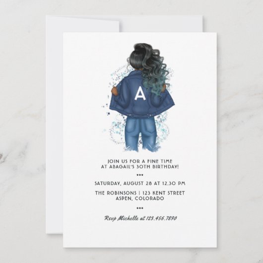 Afrikanischer Aquarius Zodiac Sign Birthday Einladung (Rückseite)