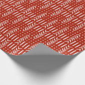 Afrikanischer Arrow-Schmuckstoff Design Red Wrappi Geschenkpapier (Ecke)
