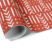 Afrikanischer Arrow-Schmuckstoff Design Red Wrappi Geschenkpapier (Rolleneckpunkt)