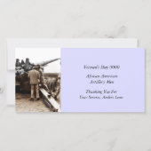 Afrikanischer Artillerymen Weltkrieg Dankeskarte (Vorderseite)