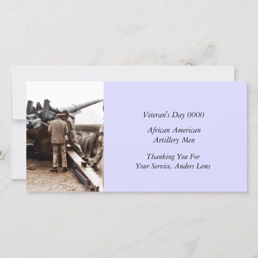 Afrikanischer Artillerymen Weltkrieg Dankeskarte (Vorderseite)