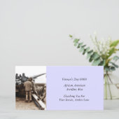 Afrikanischer Artillerymen Weltkrieg Dankeskarte (Stehend Vorderseite)