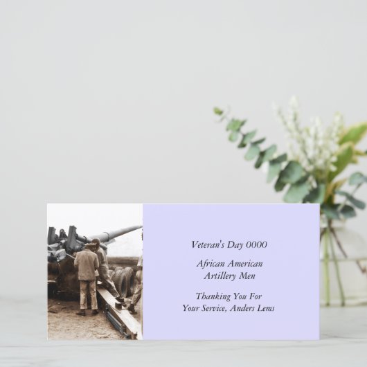 Afrikanischer Artillerymen Weltkrieg Dankeskarte (Stehend Vorderseite)