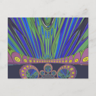 Afrikanischer Blau-Lila-Dekorativer-Kunst-Design-D Postkarte