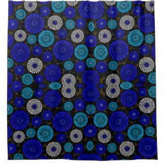 Afrikanischer blauer Sonnenbruch-Geometrie-Duschvo Duschvorhang