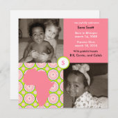 Afrikanischer Block: Rosa Flora Ankündigung (Vorne/Hinten)