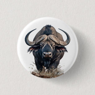 Afrikanischer Büffel Button