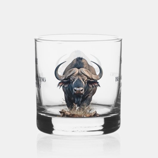 Afrikanischer Büffel Whiskyglas (Vorderseite)