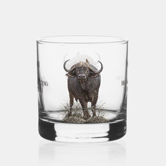 Afrikanischer Büffel Whiskyglas (Rückseite)