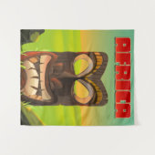 afrikanischer Carvingkopf Wandteppich (Vorderseite (Horizontal))