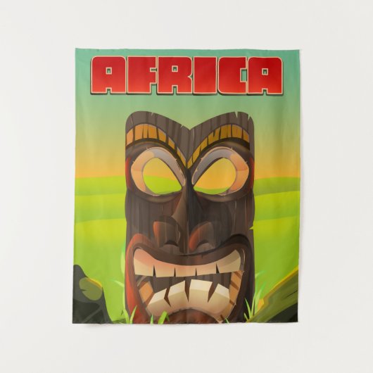 afrikanischer Carvingkopf Wandteppich (Vorderseite)