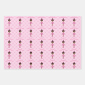 Afrikanischer Cheerleader Custom Pink Birthday Geschenkpapier Set (Vorderseite)