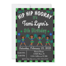 Afrikanischer Cheerleader Gymnastics Einladung