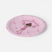 Afrikanischer Cheerleader Pink Birthday Party Pappteller (Schrägansicht)