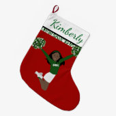 Afrikanischer Chef in Grün und Weiß Großer Weihnachtsstrumpf (Vorderansicht (hängend))