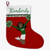 Afrikanischer Chef in Grün und Weiß Großer Weihnachtsstrumpf (Vorderseite)