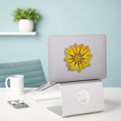 Afrikanischer Daisy/Gazania Orange und Gelb Aufkleber (Laptop auf Schreibtisch)