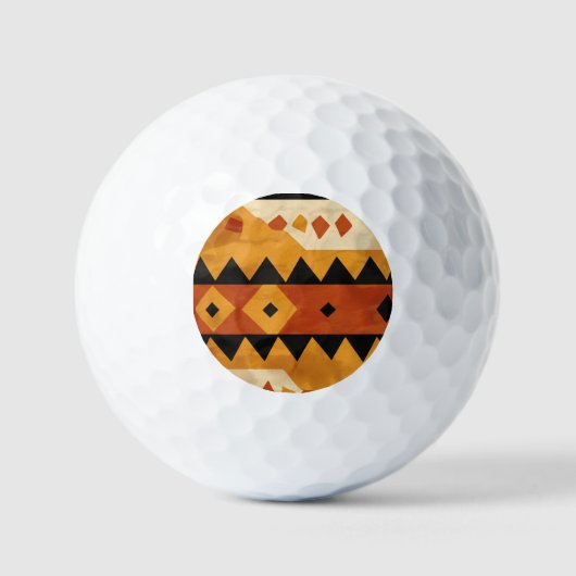 afrikanischer Designhintergrund in braun und schwa Golfball (Vorderseite)