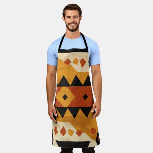 afrikanischer Designhintergrund in braun und schwa Schürze (Getragen)