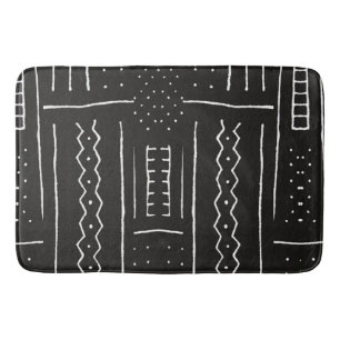 Afrikanischer Digital-Muster-Schwarzweiss-Druck Badematte