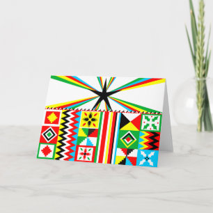 Afrikanischer Druck-Entwurf Kente Stoff-Stammes- Feiertagskarte