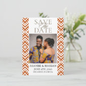 Afrikanischer Druck mit Foto-Hochzeit Save The Dat (Stehend Vorderseite)