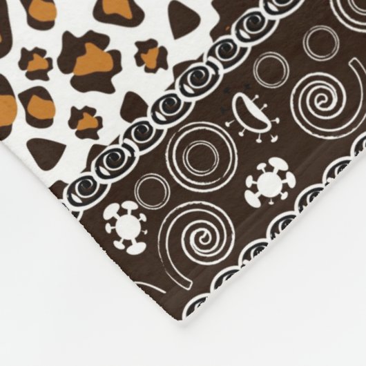 Afrikanischer Druck mit Gepardhautmuster Fleecedecke (Ecke)