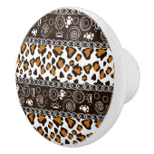 Afrikanischer Druck mit Gepardhautmuster Keramikknauf (Rechts)