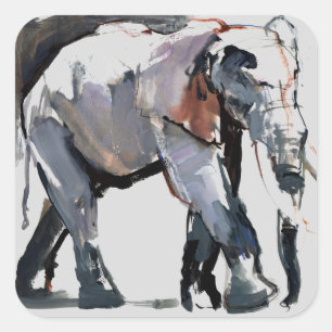 Afrikanischer Elefant 2012 Quadratischer Aufkleber