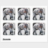 Afrikanischer Elefant 2012 Quadratischer Aufkleber (Blatt)