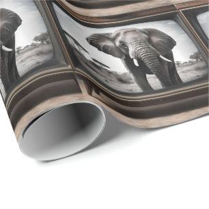 Afrikanischer Elefant auf analogem Fernsehen, Geschenkpapier