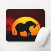 Afrikanischer Elefant bei Sonnenuntergang Mousepad (Mit Mouse)