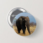 Afrikanischer Elefant Button (Vorne & Hinten)