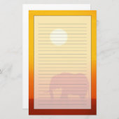 Afrikanischer Elefant, der am Sonnenuntergang, Briefpapier (Vorne/Hinten)