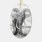 afrikanischer Elefant, der im Bleistiftentwurf Keramik Ornament (Links)