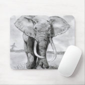 afrikanischer Elefant, der im Bleistiftentwurf Mousepad (Mit Mouse)