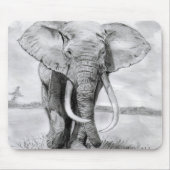 afrikanischer Elefant, der im Bleistiftentwurf Mousepad (Vorne)
