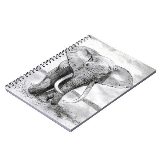 afrikanischer Elefant, der im Bleistiftentwurf Notizblock (Linke Seite)